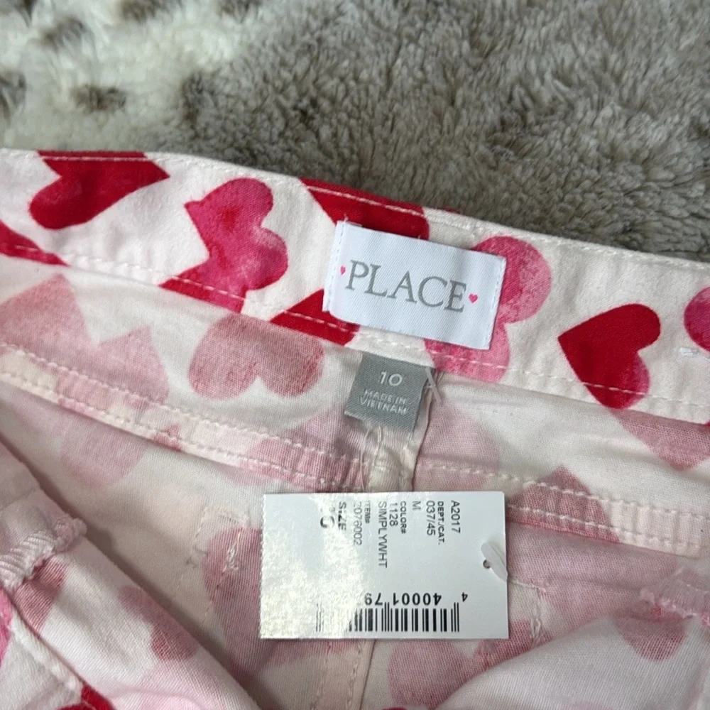 NWT! The Children’s Place jeans girls size 10 pastel hearts white denim Lovecore